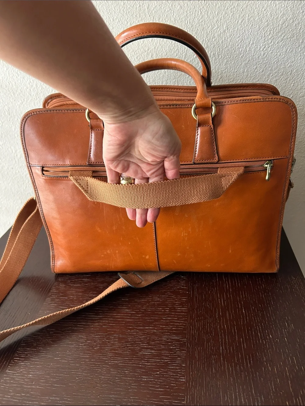 Banuce Italian Chest Nuts Full Grain Leather Multi-purpose Briefcase for Women